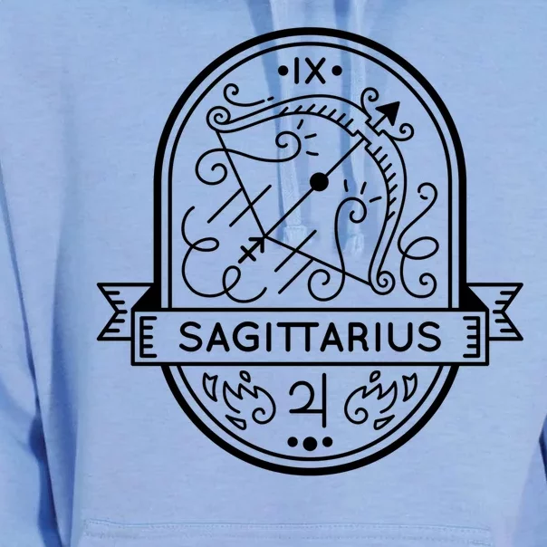 Sagittarius Zodiac Symbol Design Unisex Surf Hoodie