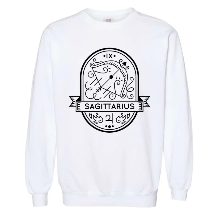 Sagittarius Zodiac Symbol Design Garment-Dyed Sweatshirt