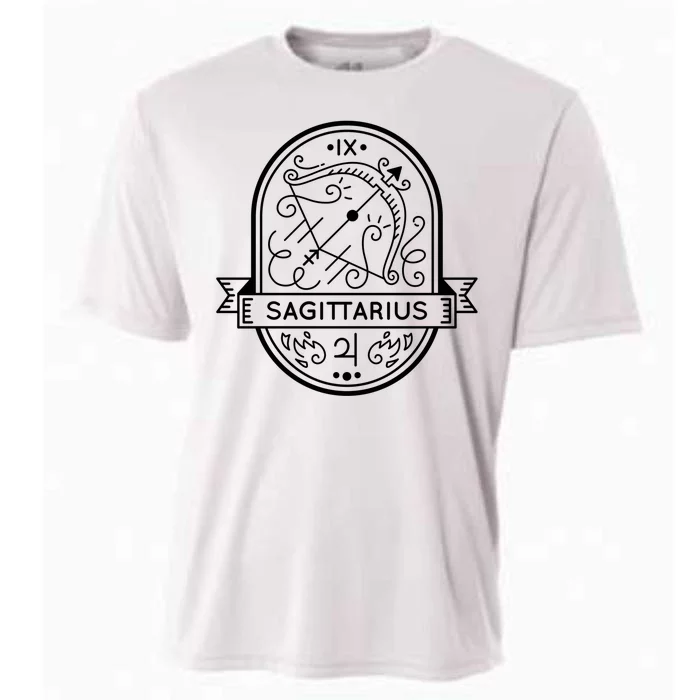 Sagittarius Zodiac Symbol Design Cooling Performance Crew T-Shirt