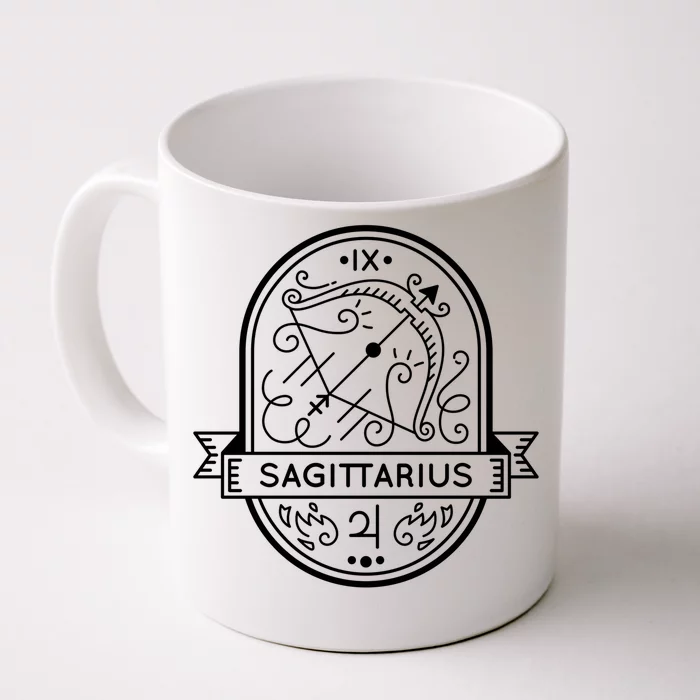 Sagittarius Zodiac Symbol Design Front & Back Coffee Mug