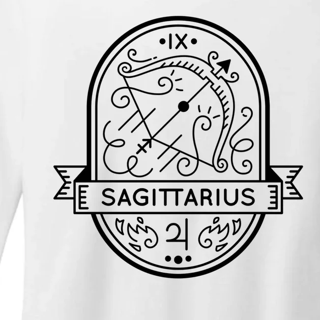 Sagittarius Zodiac Symbol Design Womens CVC Long Sleeve Shirt