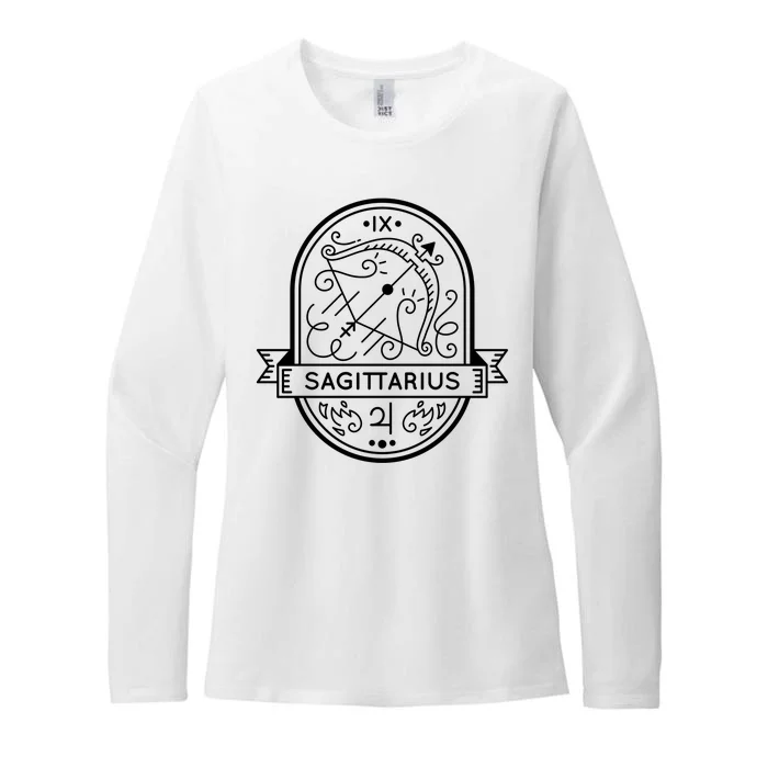 Sagittarius Zodiac Symbol Design Womens CVC Long Sleeve Shirt