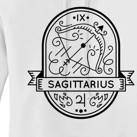 Sagittarius Zodiac Symbol Design Women's Pullover Hoodie