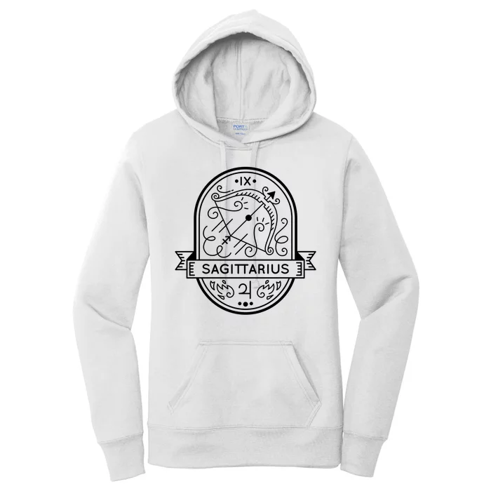 Sagittarius Zodiac Symbol Design Women's Pullover Hoodie