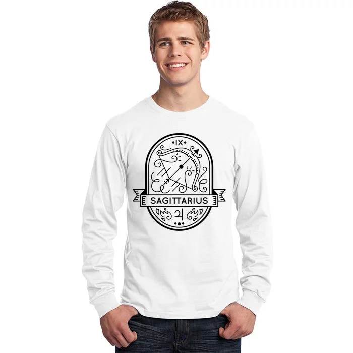 Sagittarius Zodiac Symbol Design Tall Long Sleeve T-Shirt