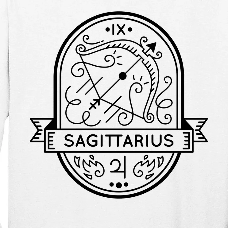 Sagittarius Zodiac Symbol Design Tall Long Sleeve T-Shirt