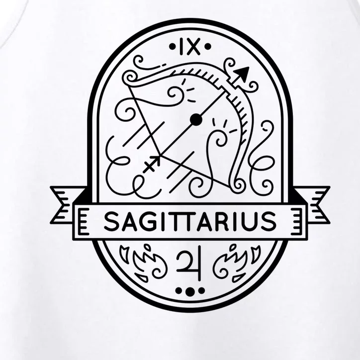 Sagittarius Zodiac Symbol Design Performance Tank