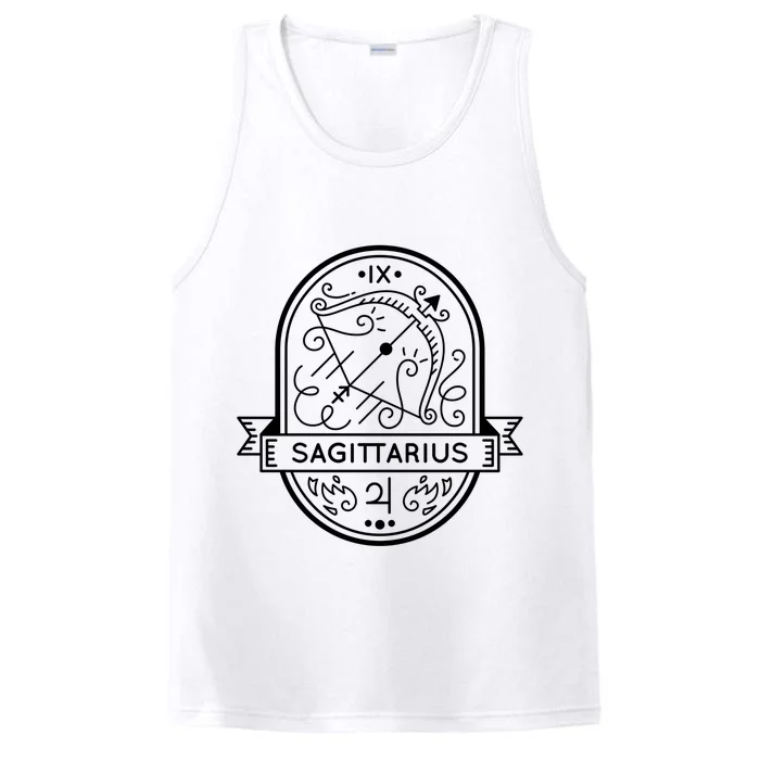 Sagittarius Zodiac Symbol Design Performance Tank