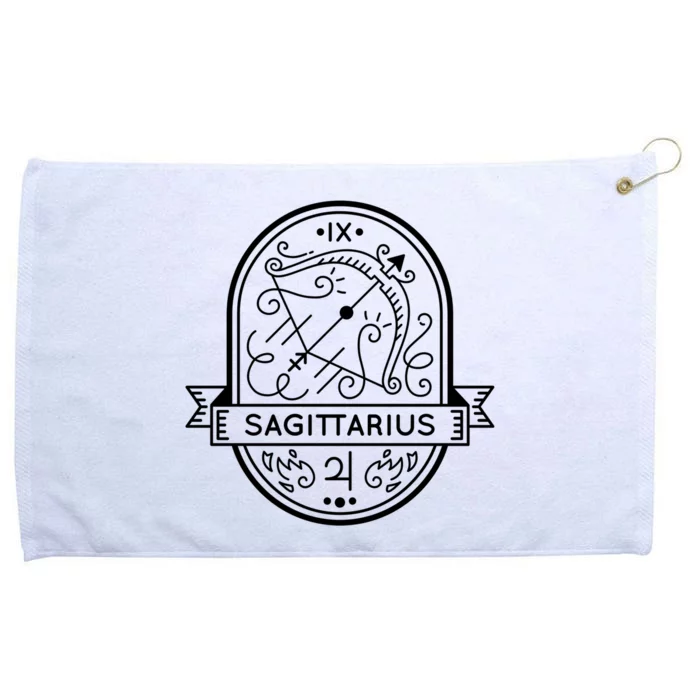 Sagittarius Zodiac Symbol Design Grommeted Golf Towel