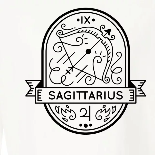 Sagittarius Zodiac Symbol Design Cropped Pullover Crew