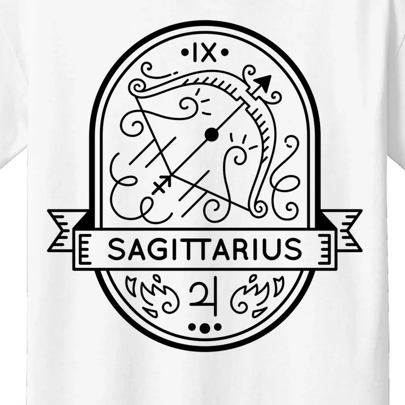 Sagittarius Zodiac Symbol Design Kids T-Shirt