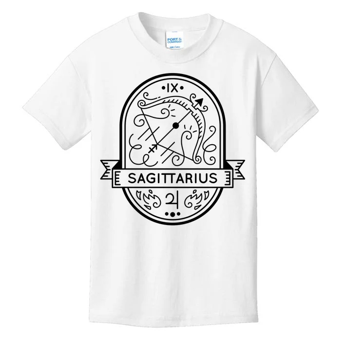 Sagittarius Zodiac Symbol Design Kids T-Shirt