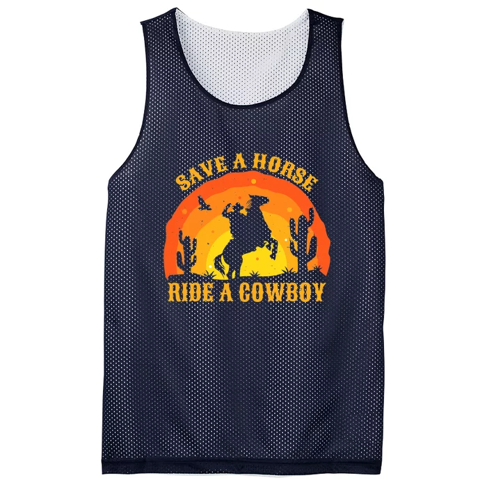 Save A Horse Ride Me A Cowboy Mesh Reversible Basketball Jersey Tank