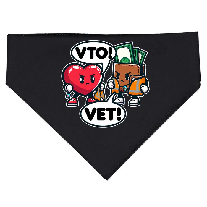 Swagazon Associate Heart Says Vto Wallet Says Vet USA-Made Doggie Bandana