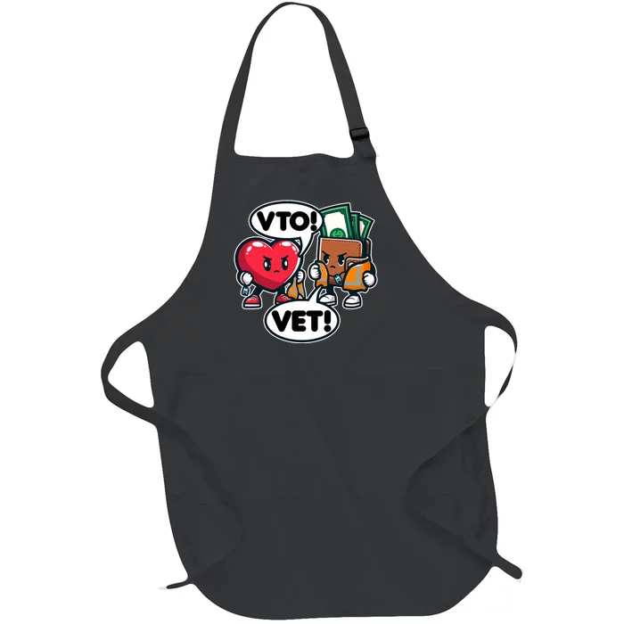 Swagazon Associate Heart Says Vto Wallet Says Vet Full-Length Apron With Pocket