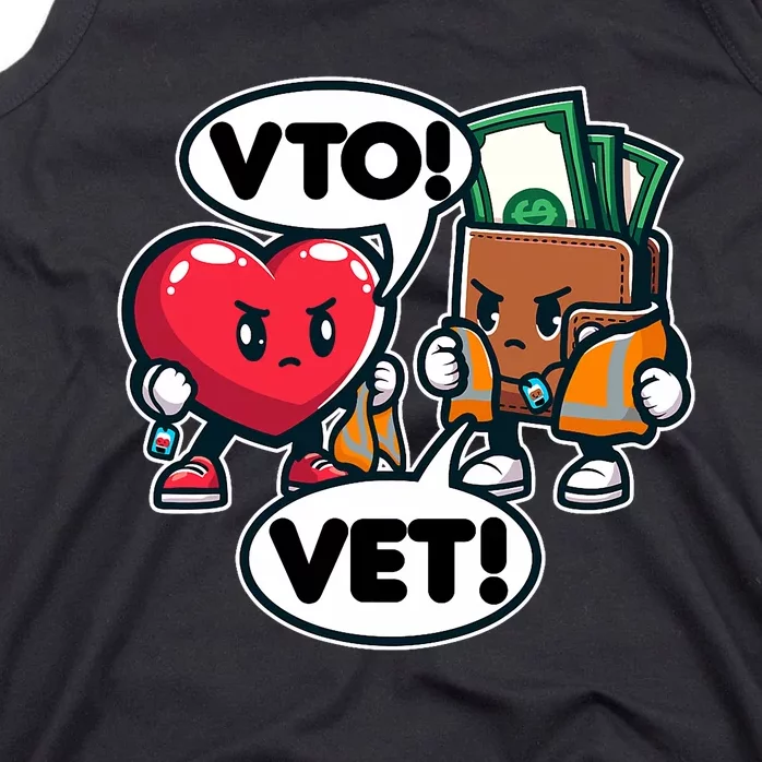 Swagazon Associate Heart Says Vto Wallet Says Vet Tank Top