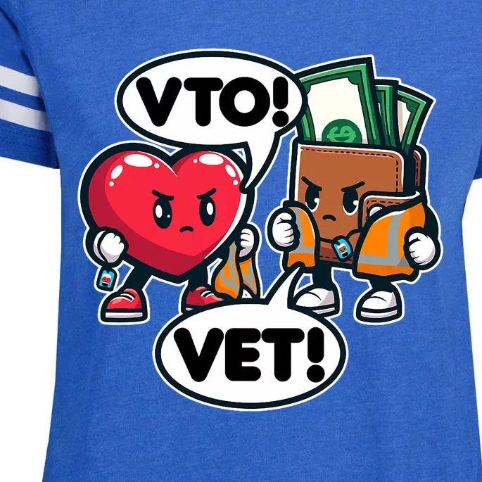 Swagazon Associate Heart Says Vto Wallet Says Vet Enza Ladies Jersey Football T-Shirt