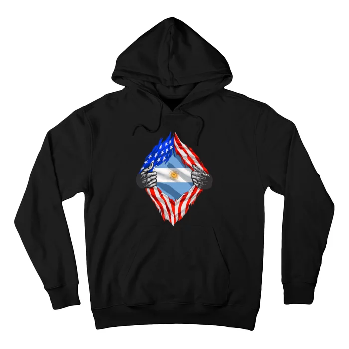 Super Argentine Heritage Argentina Roots USA Flag Hoodie