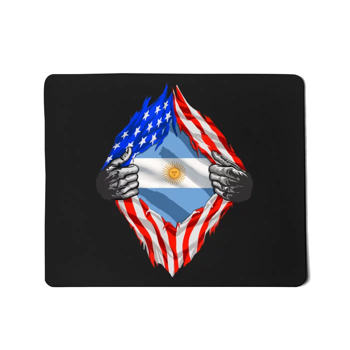 Super Argentine Heritage Argentina Roots USA Flag Mousepad