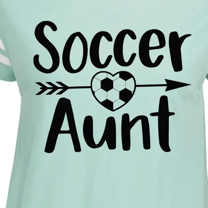 Soccer Aunt Heart Sport Lover Auntie Mother's Day Enza Ladies Jersey Football T-Shirt