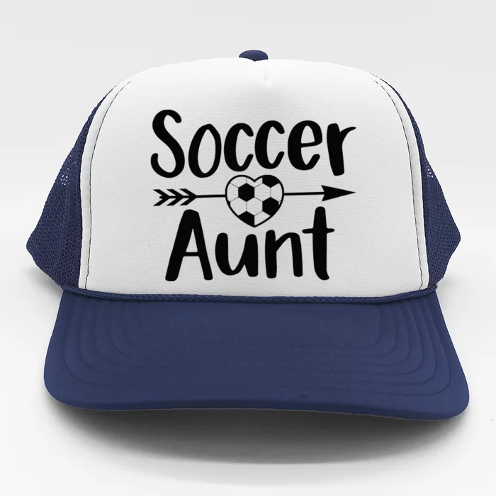 Soccer Aunt Heart Sport Lover Auntie Mother's Day Trucker Hat