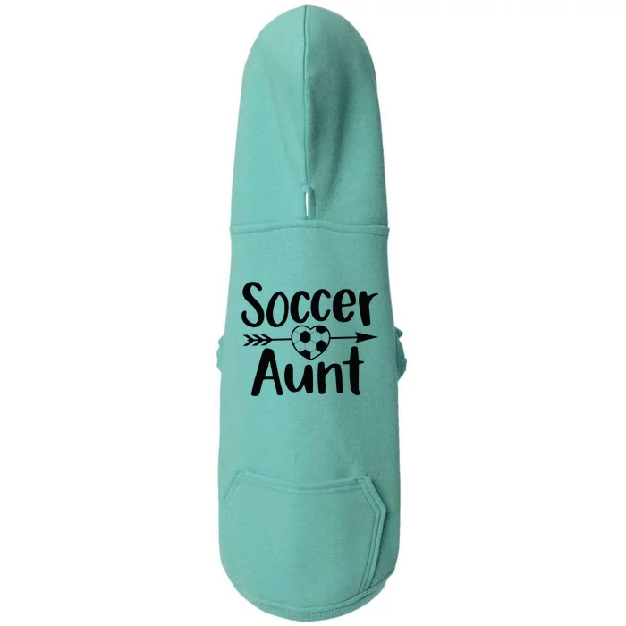 Soccer Aunt Heart Sport Lover Auntie Mother's Day Doggie 3-End Fleece Hoodie