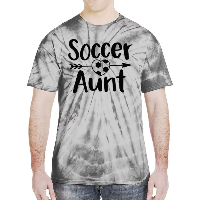 Soccer Aunt Heart Sport Lover Auntie Mother's Day Tie-Dye T-Shirt