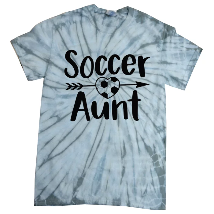 Soccer Aunt Heart Sport Lover Auntie Mother's Day Tie-Dye T-Shirt