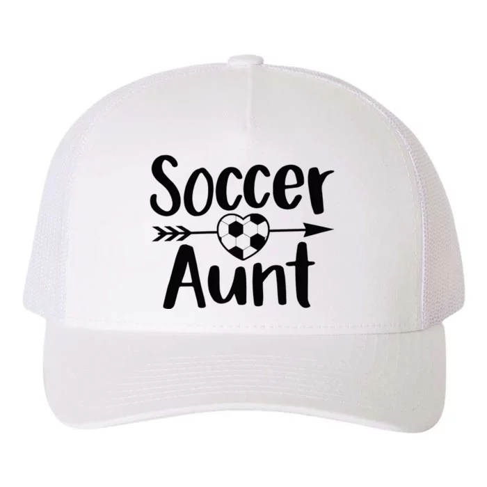 Soccer Aunt Heart Sport Lover Auntie Mother's Day Yupoong Adult 5-Panel Trucker Hat