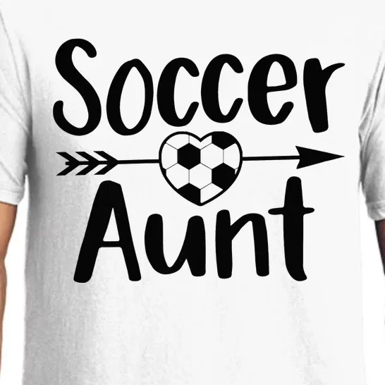 Soccer Aunt Heart Sport Lover Auntie Mother's Day Pajama Set