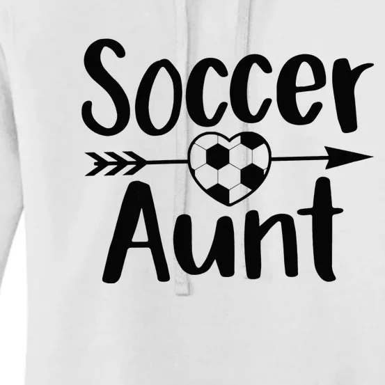 Soccer Aunt Heart Sport Lover Auntie Mother's Day Women's Pullover Hoodie