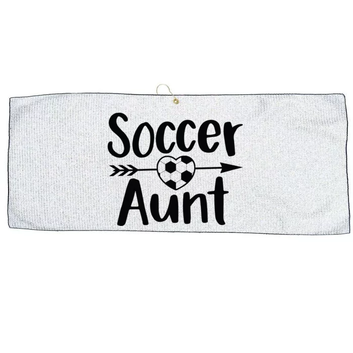 Soccer Aunt Heart Sport Lover Auntie Mother's Day Large Microfiber Waffle Golf Towel