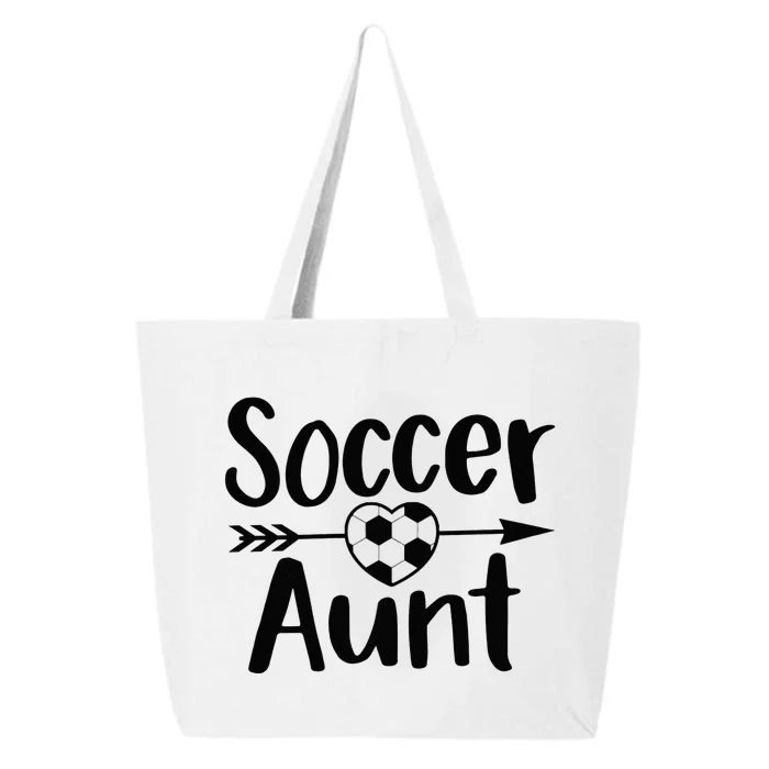 Soccer Aunt Heart Sport Lover Auntie Mother's Day 25L Jumbo Tote