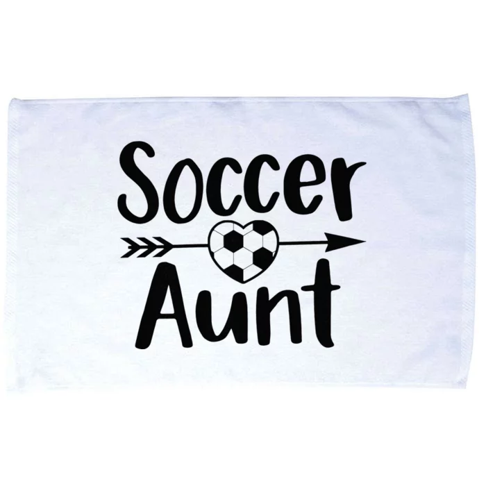 Soccer Aunt Heart Sport Lover Auntie Mother's Day Microfiber Hand Towel