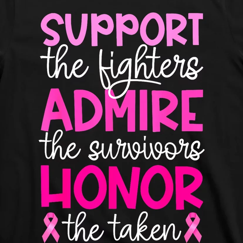 Support Admire Honor Breast Cancer Awareness Gift T-Shirt