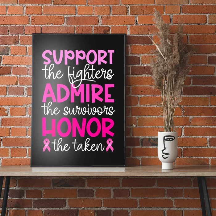 Support Admire Honor Breast Cancer Awareness Gift Poster