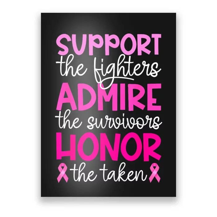 Support Admire Honor Breast Cancer Awareness Gift Poster