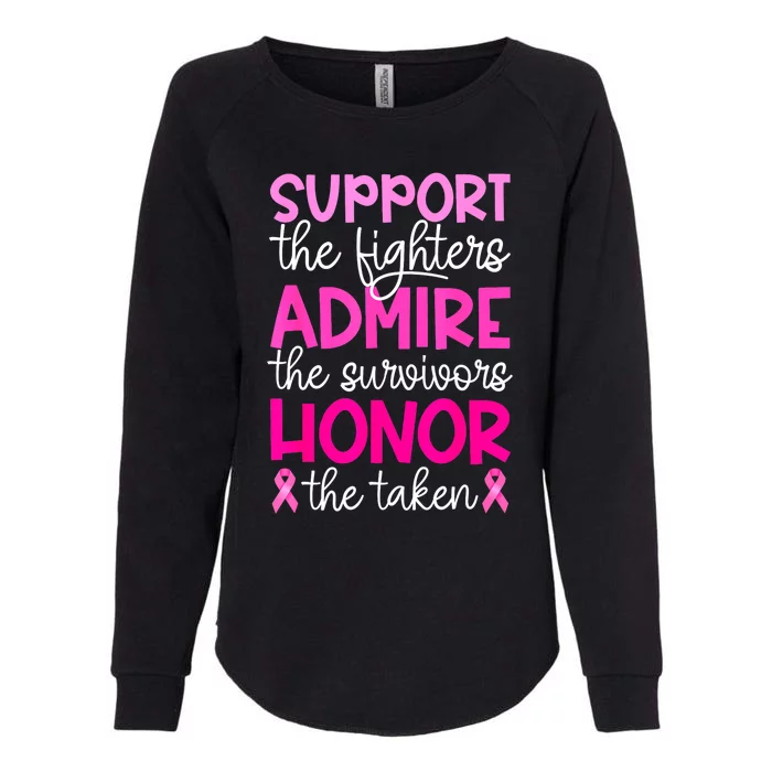 Support Admire Honor Breast Cancer Awareness Gift Womens California Wash Sweatshirt