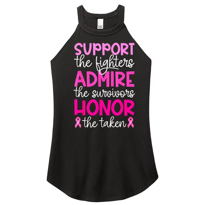 Support Admire Honor Breast Cancer Awareness Gift Women’s Perfect Tri Rocker Tank