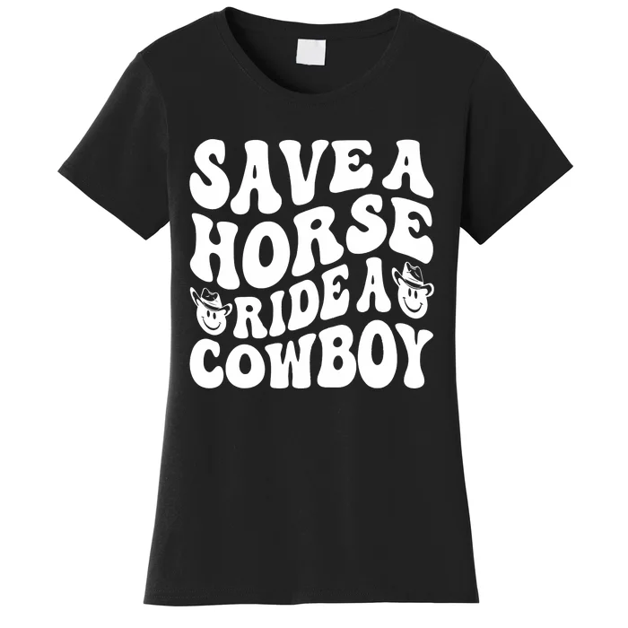 Save A Horse Ride A Cowboy Oversized Western Women's T-Shirt