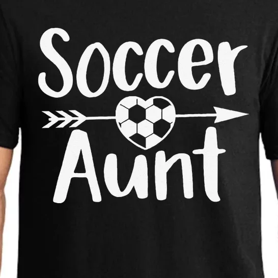 Soccer Aunt Heart Sport Lover Auntie MotherS Day Pajama Set