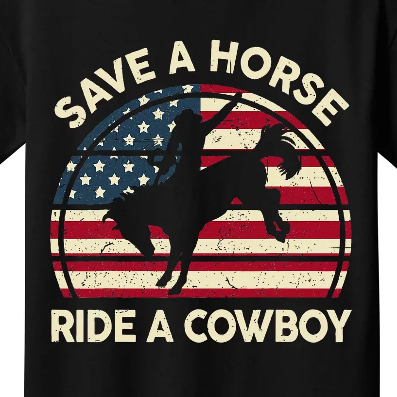 Save A Horse Ride Cowboy Funny Western Rodeo Kids T-Shirt