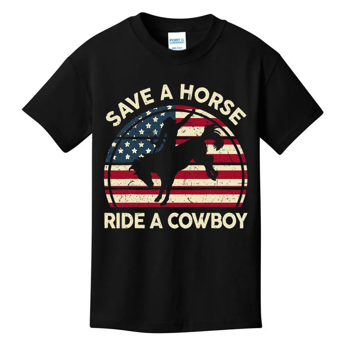 Save A Horse Ride Cowboy Funny Western Rodeo Kids T-Shirt