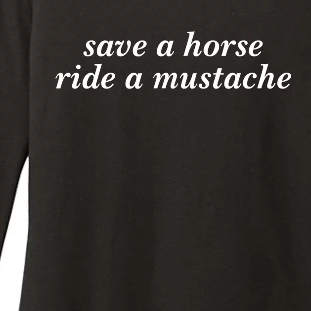 Save A Horse Ride A Mustache Cowboy Cowgirl Rodeo Womens CVC Long Sleeve Shirt