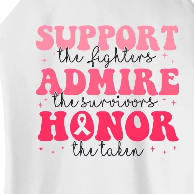 Support Admire Honor Breast Cancer Awareness Pink Ribbon Women’s Perfect Tri Rocker Tank