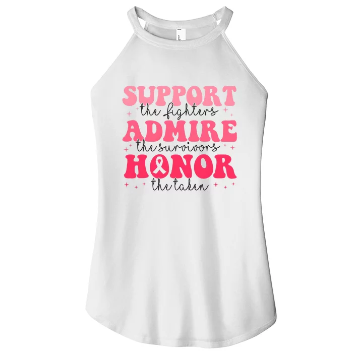 Support Admire Honor Breast Cancer Awareness Pink Ribbon Women’s Perfect Tri Rocker Tank