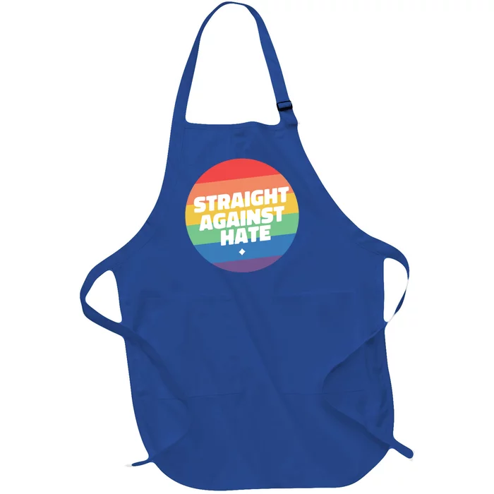 Straight Against Hate Cute Lgbtq Gift Full-Length Apron With Pocket