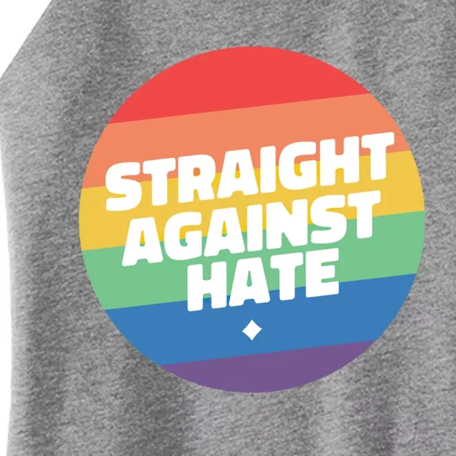 Straight Against Hate Cute Lgbtq Gift Women’s Perfect Tri Rocker Tank