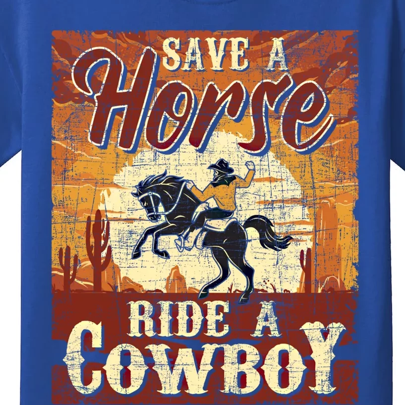 Save A Horse Gift Cow Cow Equestrian Calf Roping Lover Gift Kids T-Shirt