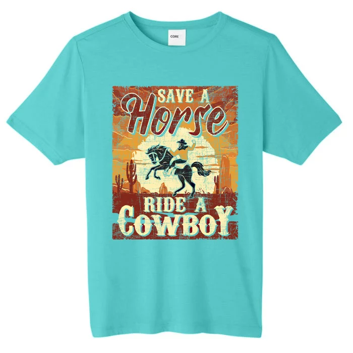 Save A Horse Gift Cow Cow Equestrian Calf Roping Lover Gift ChromaSoft Performance T-Shirt